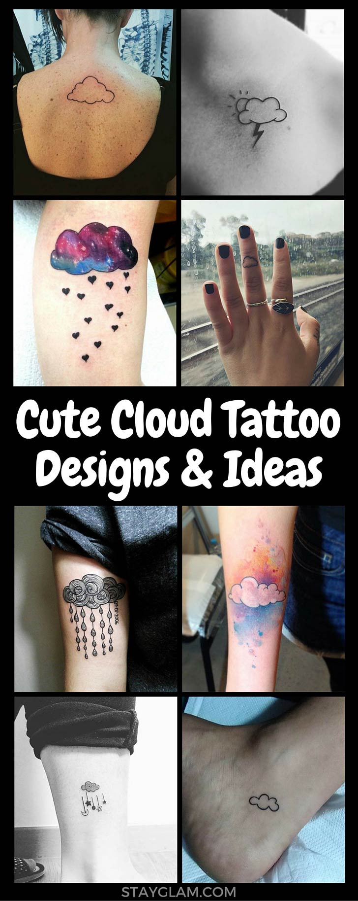 Cute Cloud Tattoo Designs and Ideas