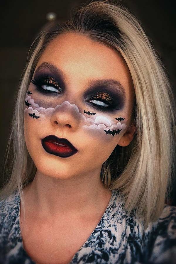 Creep Bat Halloween Makeup