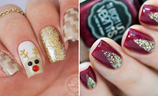 Easy Winter and Christmas Nail Ideas