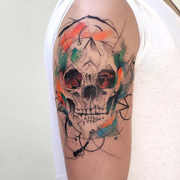 Creative Skull for Badass Tattoo Idea for Women