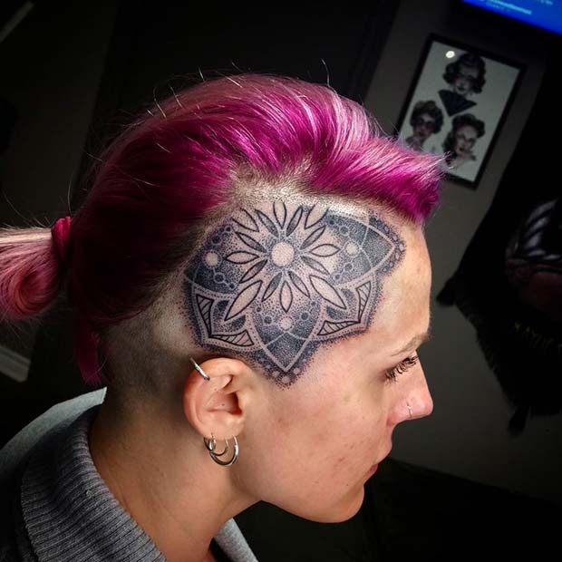 Head Tattoo for Badass Tattoo Idea for Women