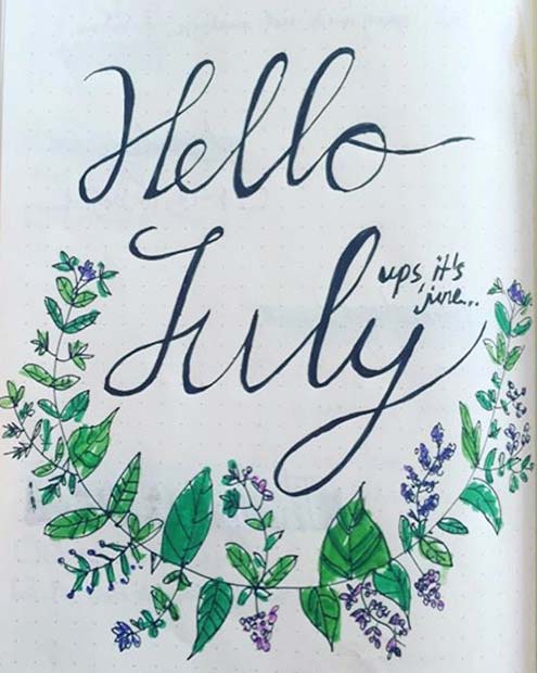 Creative Month Page for Bullet Journal Ideas