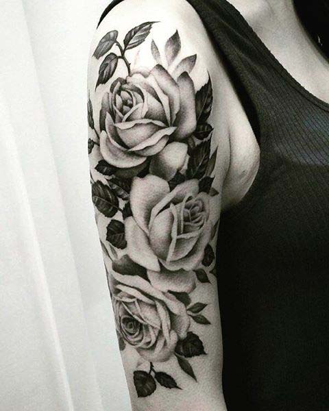 Half Sleeve Rose Tattoo for Badass Tattoo Idea for Women