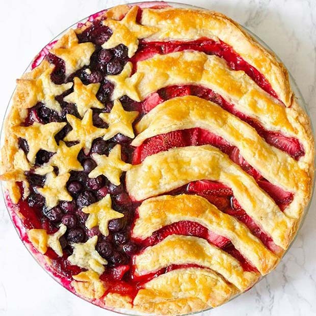 American Flag Pie for 4th of July Party Ideas 