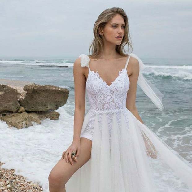 Floaty Beach Bridal Dress for Summer Wedding Dresses for Brides