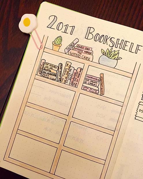 Bookshelf for the Books You Have Read for Bullet Journal Ideas