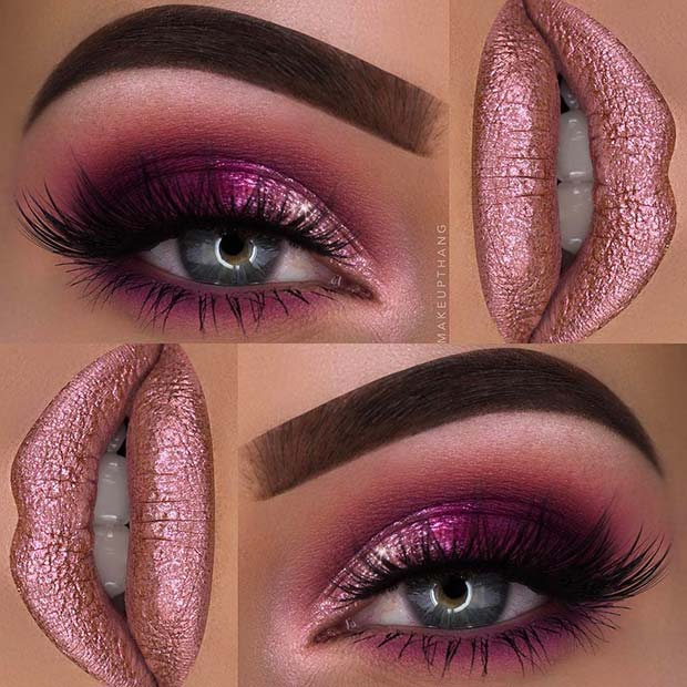 Pink Glitter for Summer Makeup Ideas