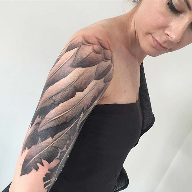 Wing Sleeve for Badass Tattoo Idea for Women