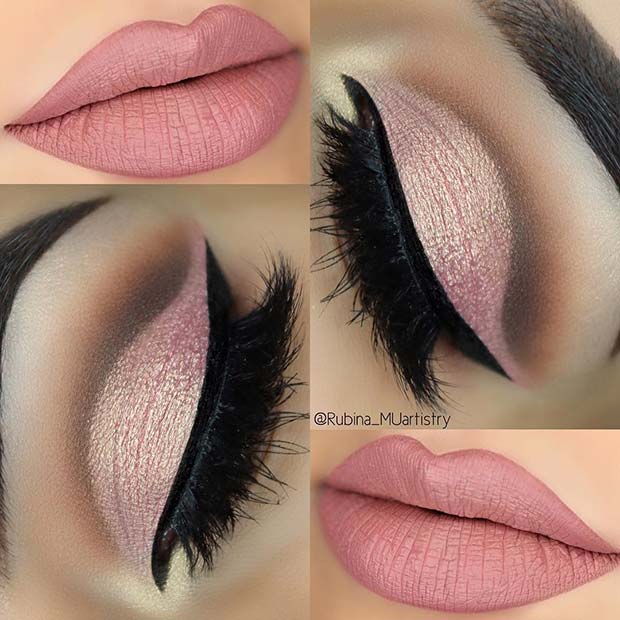 Soft Pink Eyes and Lips for Summer Makeup Ideas 