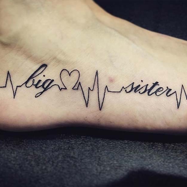 Big Sister Foot Tattoo for Sister Tattoos