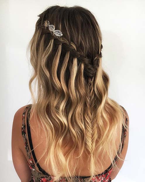 Waterfall Braid Hairstyle for Summer