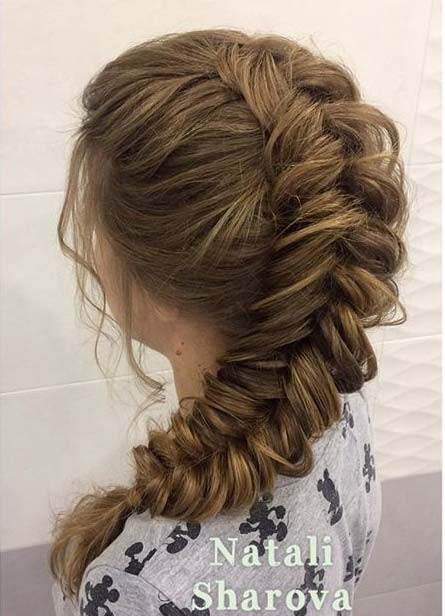 Loose Fishtail Braid with Volume