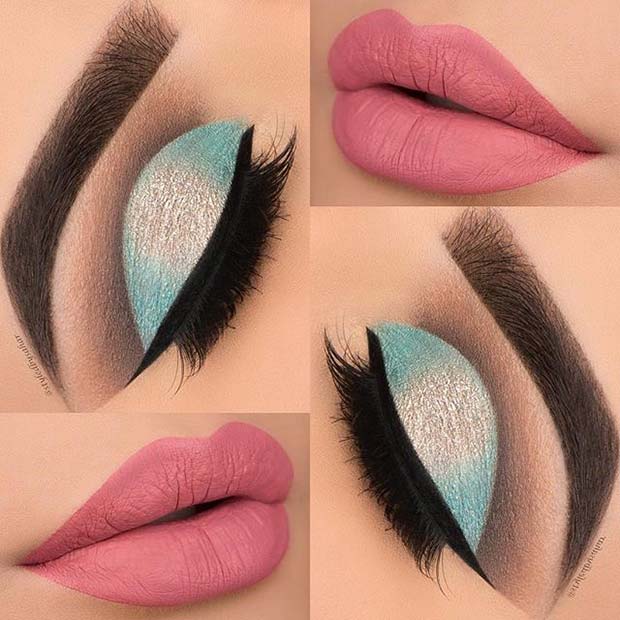 Turquoise and Pink Combo for Summer Makeup Ideas 