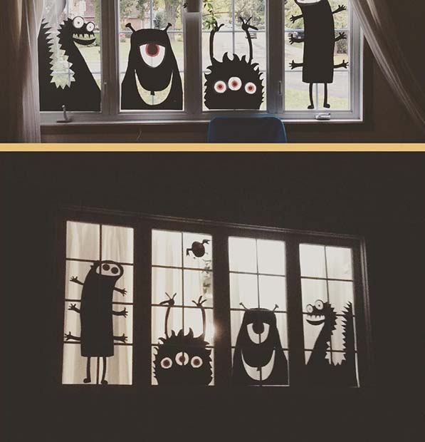 Window Monsters for DIY Halloween Decor 