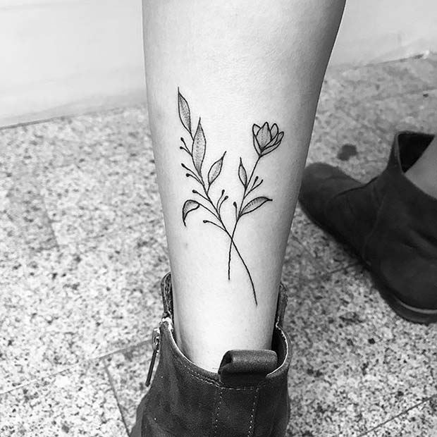 Simple Floral Design for Flower Tattoo Ideas for Women