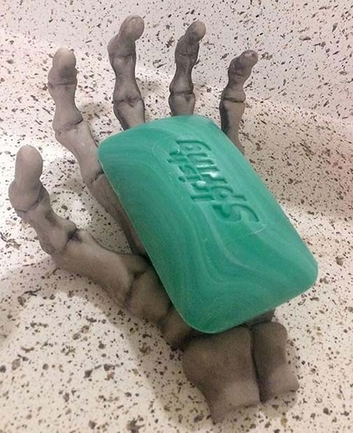 Skeleton Hand Soap Dish for Fun DIY Halloween Party Decor