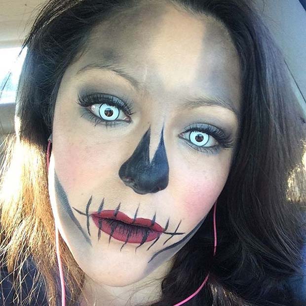 Scary Skull Makeup for Easy Halloween Makeup Ideas
