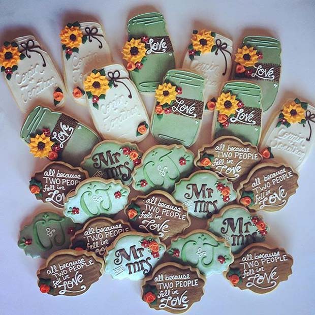 Fall Theme Wedding Cookies for Fall Wedding Ideas 