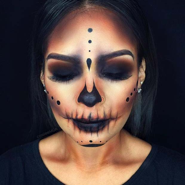 Dark Skull for Creepy Halloween Makeup Ideas 