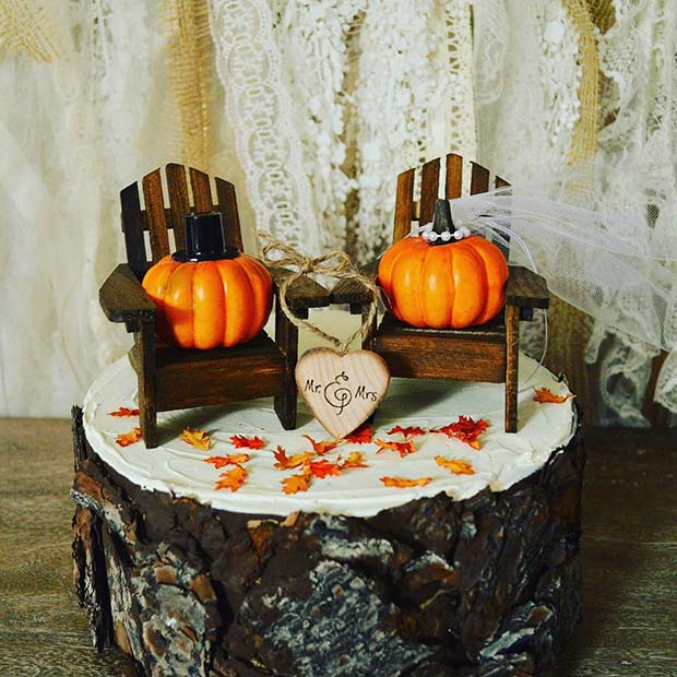 Pumpkin Wedding Cake for Fall Wedding Ideas 