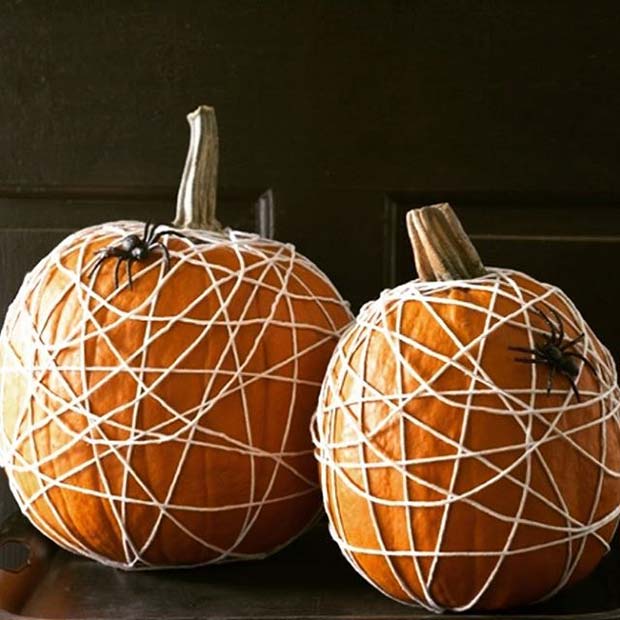 Spider Web Pumpkins for Fun DIY Halloween Party Decor