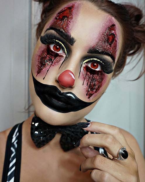 Creepy Clown for Creepy Halloween Makeup Ideas 