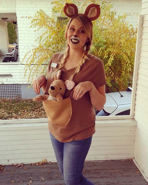 Cute Kangaroo for Halloween Costumes for Pregnant Women