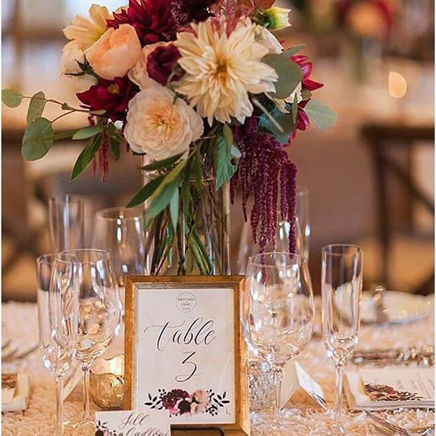 Elegant Fall Wedding Reception Table Idea for Fall Wedding Ideas