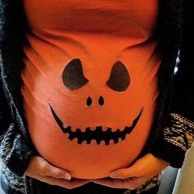 Cute Pumpkin Top for Halloween Costumes for Pregnant Women