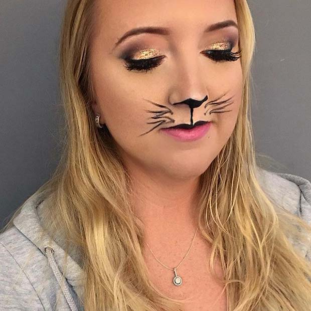 Pretty Kitty Makeup for Easy Halloween Makeup Ideas