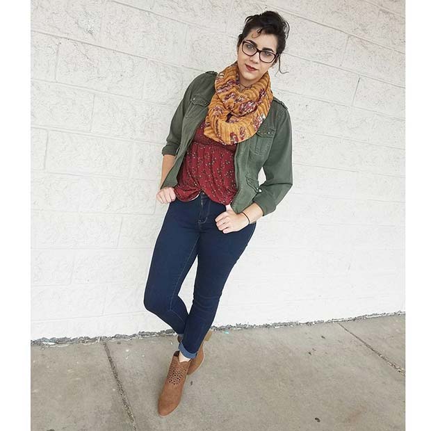 Scarf and Jacket for Cute Fall 2017 Outfit Ideas