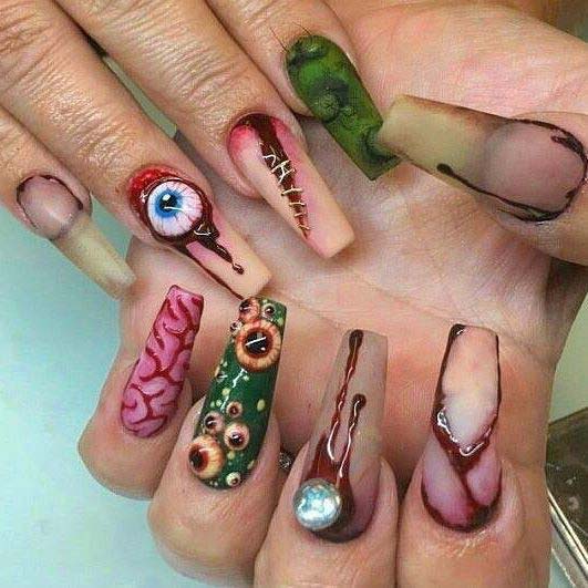 Gruesome Halloween Nail Designs for Halloween Nail Designs 