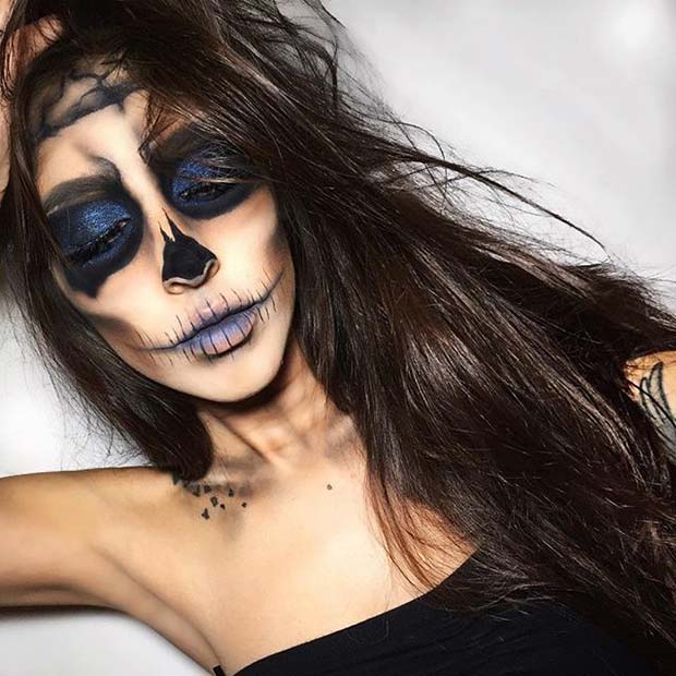 Creepy Skull for Creepy Halloween Makeup Ideas