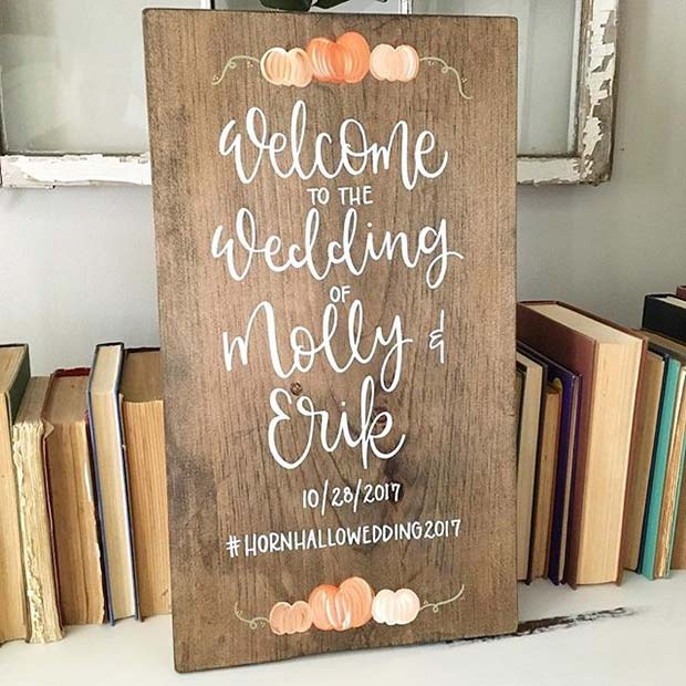 Rustic Fall Wedding Sign for Fall Wedding Ideas 