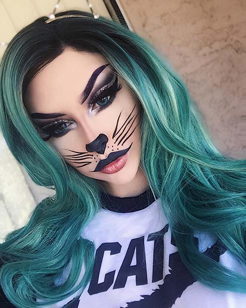Easy Cat Halloween Makeup Look