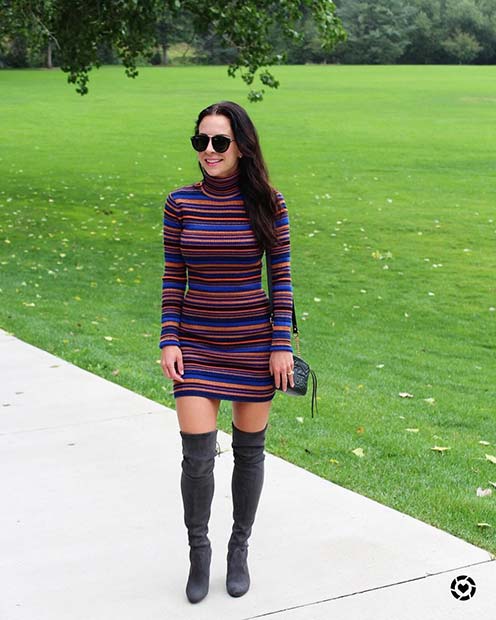 Sweater Dress for Cute Fall 2017 Outfit Ideas