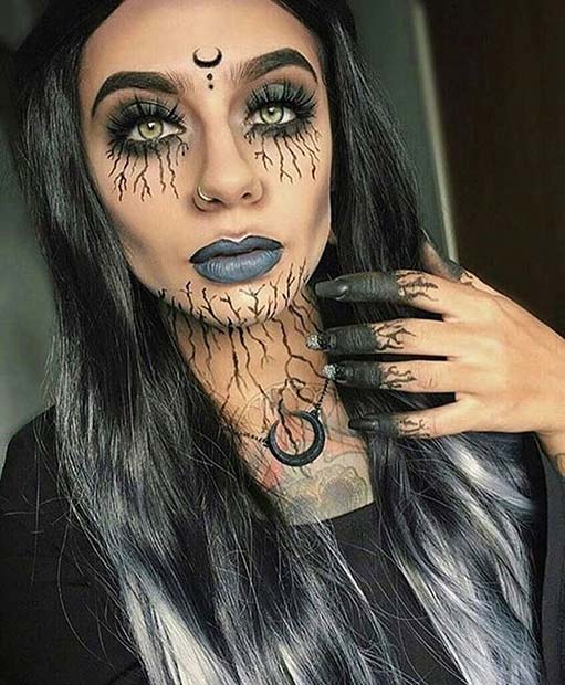 Dark Witch Makeup for Creative DIY Halloween Makeup Ideas