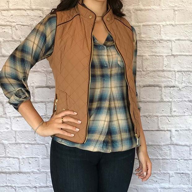 Flannel and Gilet for Flannel Outfit Ideas for Fall