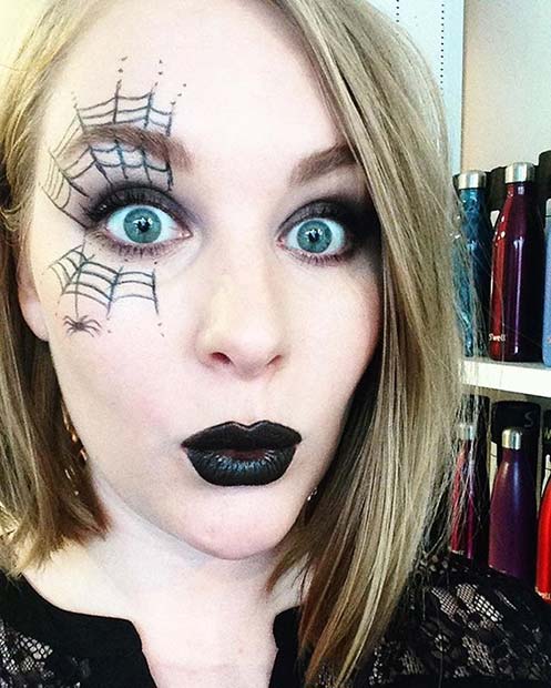 Simple Spider Web Makeup for Easy, Last-Minute Halloween Makeup Looks