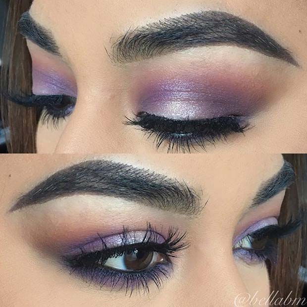 Pretty Purple Eye Makeup for Fall Makeup Looks