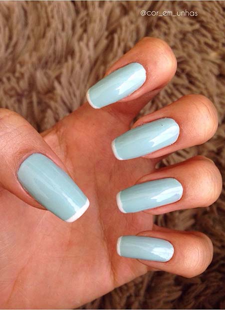 Light Blue and White Design for Simple Yet Eye-Catching Nail Designs