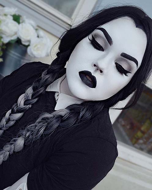 Wednesday Addams for Easy, Last-Minute Halloween Makeup Looks