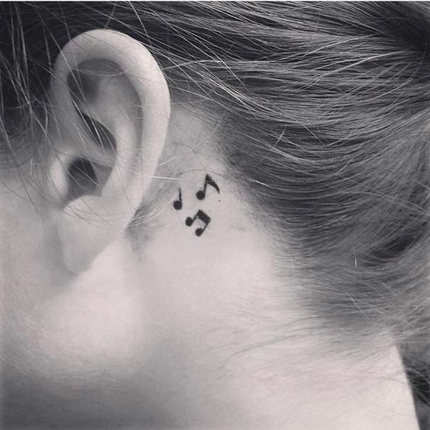 Musical Note Design for Tiny Tattoo Ideas 