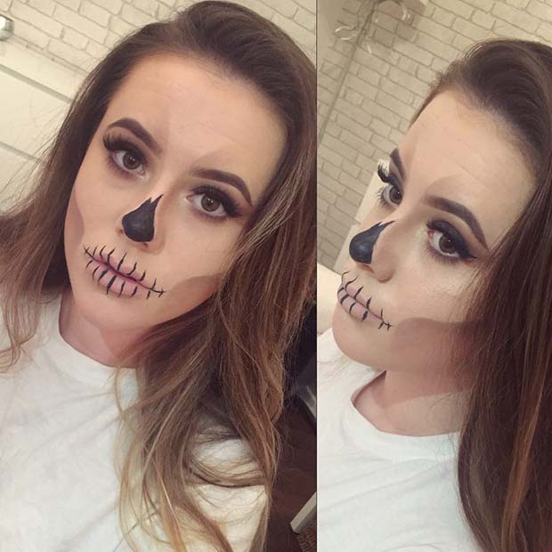 Spooky Skeleton Makeup for Easy, Last-Minute Halloween Makeup Looks