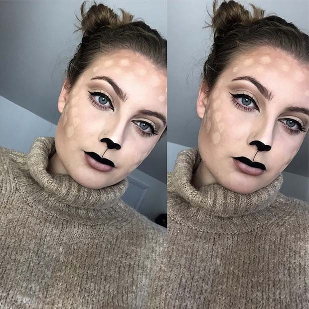 Deer Makeup for Pretty Halloween Makeup Ideas