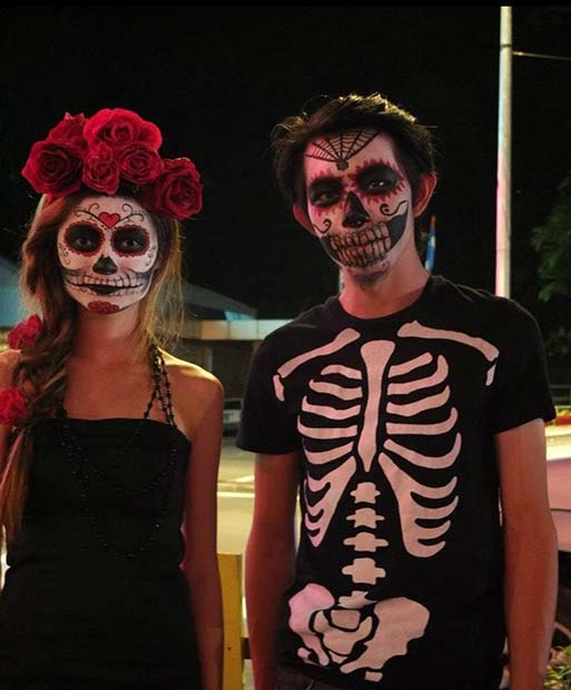 Day of the Dead Skeletons for Scary Halloween Costume Ideas for Couples