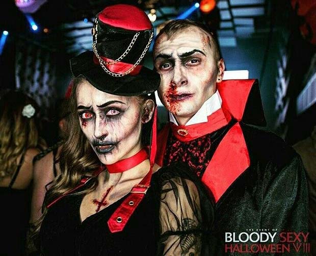 Vampire Couple for Scary Halloween Costume Ideas for Couples