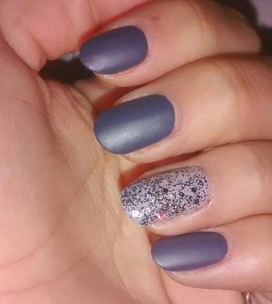 Matte Nails and Glitter for Simple Yet Eye-Catching Nail Designs
