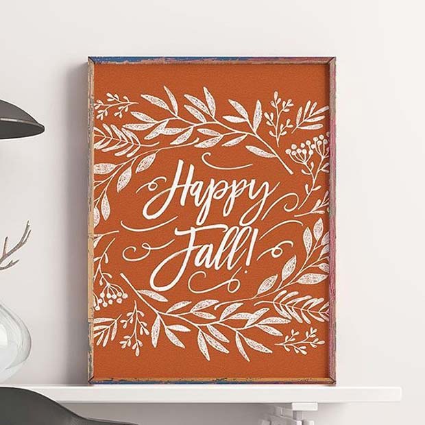 Happy Fall Poster for Fall Home Decor Ideas