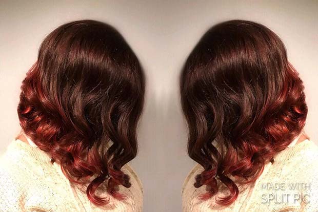 Fall Red Ombre Lob for Lob Hairstyles for Fall and Winter